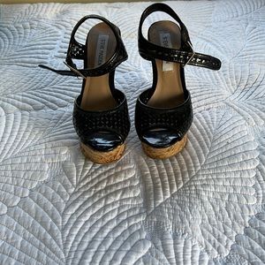 Black Patent Platform Sandals